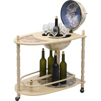 Zinnia Wooden Freestanding Globe Bar Wind Stand In White