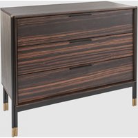 Balta Wooden Chest Of 3 Drawers In Ebony