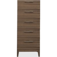 Calhoun Narrow Wooden Chest Of 5 Drawers In Walnut