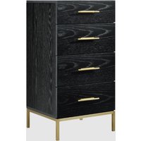 Tulare Tall Wooden Chest Of 4 Drawers In Wenge