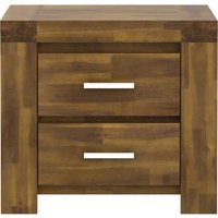 Pacay Wooden Bedside Cabinet With 2 Drawers In Brush Effect