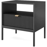 Napa Wooden Bedside Cabinet With 1 Door In Matt Black