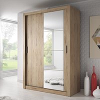 Allen Wardrobe With 2 Sliding Doors In Shetland Oak