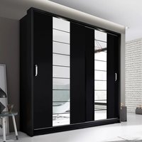 Allen Large Wardrobe With 2 Sliding Doors In Matt Black