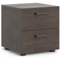 Denton Wooden Bedside Cabinet With 2 Drawers In Dark Oak