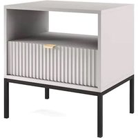 Napa Wooden Bedside Cabinet With 1 Door In Matt Grey