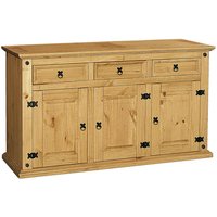 Carlen Wooden Sideboard With 3 Doors 3 Drawers In Distressed Oak
