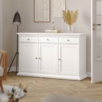 Parayo Wooden Sideboard With 3 Doors 3 Drawers In White