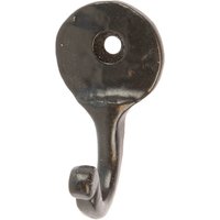 25mm x 45mm Black Hammered Round Plate Single Hook