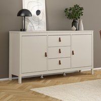 Barcila Wooden Sideboard With 2 Doors 3 Drawers In Cashmere