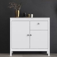 Macron Wooden Sideboard With 2 Doors And 1 Drawer In White