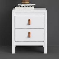 Barcila Wooden Bedside Cabinet With 2 Drawers In White