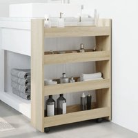 Algona Wooden Kitchen Trolley With 4 Shelves In Sonoma Oak