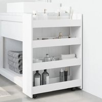 Algona Wooden Kitchen Trolley With 4 Shelves In White