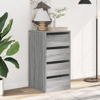 Flint Wooden Chest Of 4 Drawers In Grey Sonoma