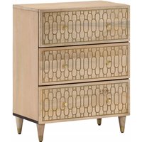 Merton Wooden Chest Of 3 Drawers Wide In Brown