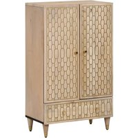 Merton Wooden Highboard With 2 Doors 1 Drawer In Brown