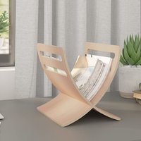 Hart Wooden Magazine Rack Floor Standing In Beige