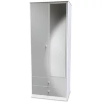 Welcome Padstow 2 Door 2 Drawer Tall Mirrored Double Wardrobe Assembled