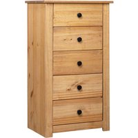 Bury Wooden Chest Of 5 Drawers Tall In Brown