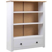Bury Wooden Bookcase With 1 Door 3 Shelves In White And Brown