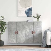 Nuuk Wooden Sideboard Wall Mounted With 4 Doors In Concrete Effect