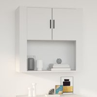 Sarnia Wooden Wall Storage Cabinet With 2 Doors In White