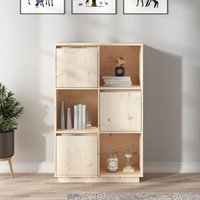 Colix Pine Wood Storage Cabinet With 3 Doors In Natural