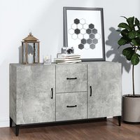 Precia Wooden Sideboard With 2 Door 2 Drawer In Concrete Effect