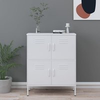 Emrik Steel Storage Cabinet With 4 Doors In White
