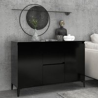 Sanaa Wooden Sideboard With 2 Doors 2 Drawers In Black