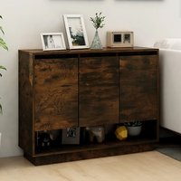 Wavery Wooden Sideboard With 3 Doors In Smoked Oak