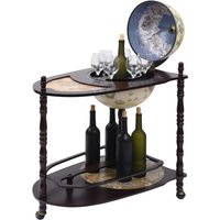Zinnia Wooden Freestanding Globe Bar Wind Stand In Green