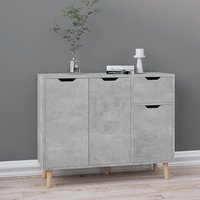 Nedra Wooden Sideboard With 3 Doors 1 Drawer In Concrete Effect