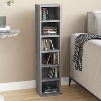 Baina Wooden Bookcase With 6 Shelves - Grey Sonoma
