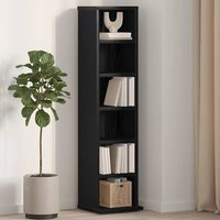 Baina Wooden Bookcase With 6 Shelves - Black Oak