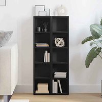 Dubuque Wooden Set Of 2 Bookcase With 5 Shelves - Black