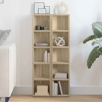 Dubuque Wooden Set Of 2 Bookcase With 5 Shelves - Sonoma Oak