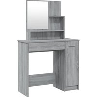 Ypsilanti Wooden Dressing Table With Mirror - Grey Sonoma