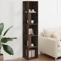 Elwood Corner Wooden Bookcase With 5 Shelves - Brown Oak