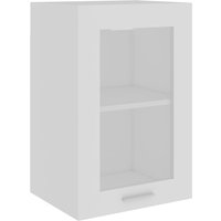 Elwood 40cm Wall Hung Wooden Storage Cabinet With 1 Glass Door - White