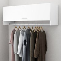 Elwood 100cm Wooden Wall Hung Coat Rack - White