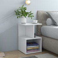 Aponka Wooden Bedside Cabinet With 1 Self - White