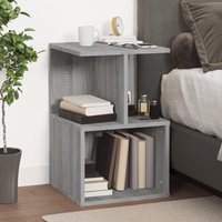 Aponka Wooden Bedside Cabinet With 1 Self - Grey Sonoma