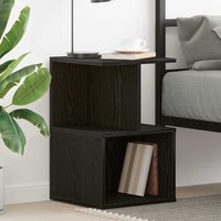 Aponka Wooden Bedside Cabinet With 1 Self - Black Oak