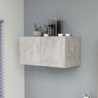 Baina 80cm Wall Hung Wooden Storage Cabinet With 2 Doors - Concrete Grey