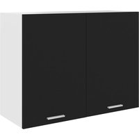 Baina 80cm Wooden Wall Hung Storage Cabinet With 2 Doors - Black/White