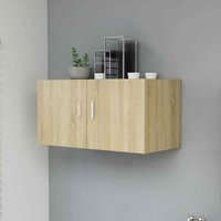 Baina 80cm Wall Hung Wooden Storage Cabinet With 2 Doors - Sonoma Oak