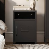 Alpharetta Steel Bedside Cabinet With 1 Door - Black