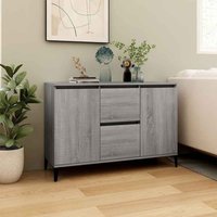 Baina Wooden Sideboard With 2 Doors 2 Drawers - Grey Sonoma